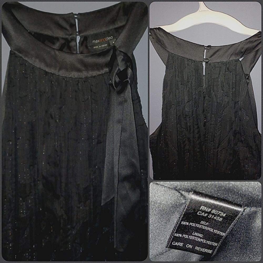 🌷3/$20🌷Max and Cleo Sleeveless Black Dress w/Satin Neck Tie